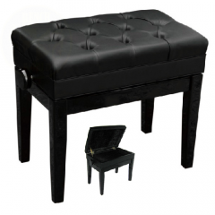 BENCHWORLD MINUET 1c Pe Adjustable Piano Bench With Storage Polished Ebony