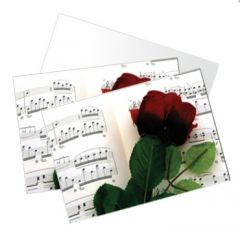 THE MUSIC GIFTS CO. ROSE & Sheet Music Notecards (box Of 10 Cards With Envelopes)