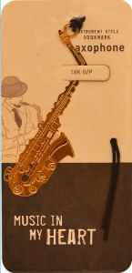 AIM GIFTS GOLD Saxophone Bookmark
