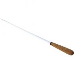 MAESTRO BATONS TR13B 16-inch White Wood Shaft Baton With Pear-shaped Handle