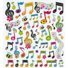 AIM GIFTS FLORAL Notes Music Stickers