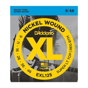 D'ADDARIO EXL125 Xl Nickel Round Wound Super Light Top/reg. Bottom .009-.046 String Set