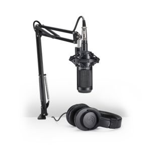 AUDIO-TECHNICA AT2035PK Streaming & Podcasting Package W/mic, Headphones, Boom Arm & Cable